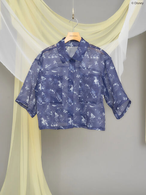AMERICAN HOLIC「総柄シアーショート丈シャツ/Disney」|シャツ・ブラウス|
