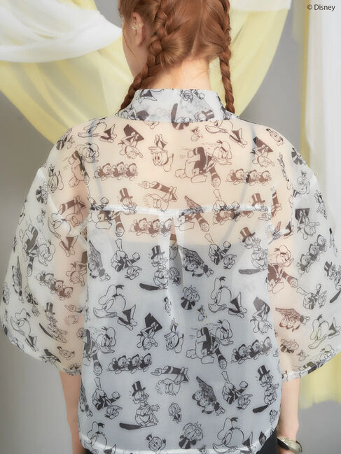 AMERICAN HOLIC「総柄シアーショート丈シャツ/Disney」|シャツ・ブラウス|