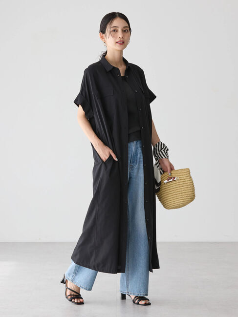AMERICAN HOLIC「接触冷感+UVカットWポケットシャツワンピース」|ワンピース|