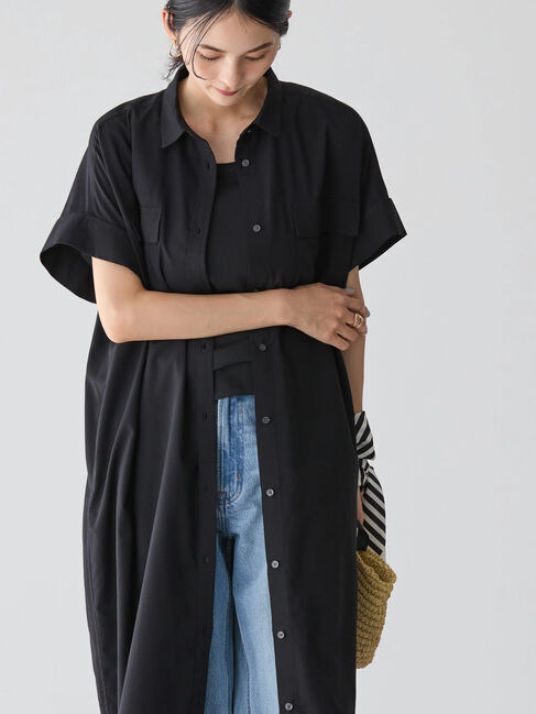 AMERICAN HOLIC「接触冷感+UVカットWポケットシャツワンピース」|ワンピース|