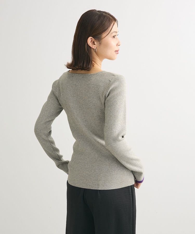 Green Parks「もちっと袖配色ボートネックニットプルオーバーⅡ」|ニット・セーター|