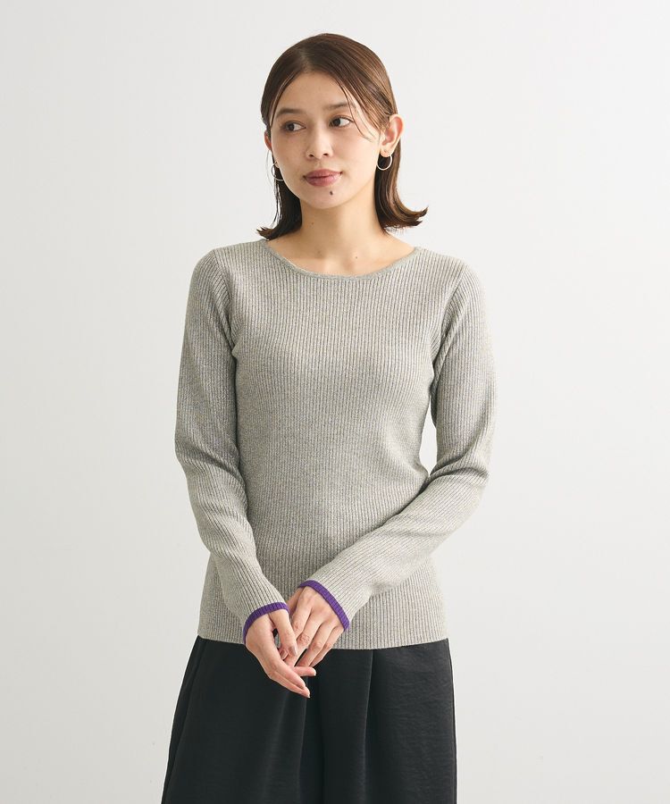 Green Parks「もちっと袖配色ボートネックニットプルオーバーⅡ」|ニット・セーター|