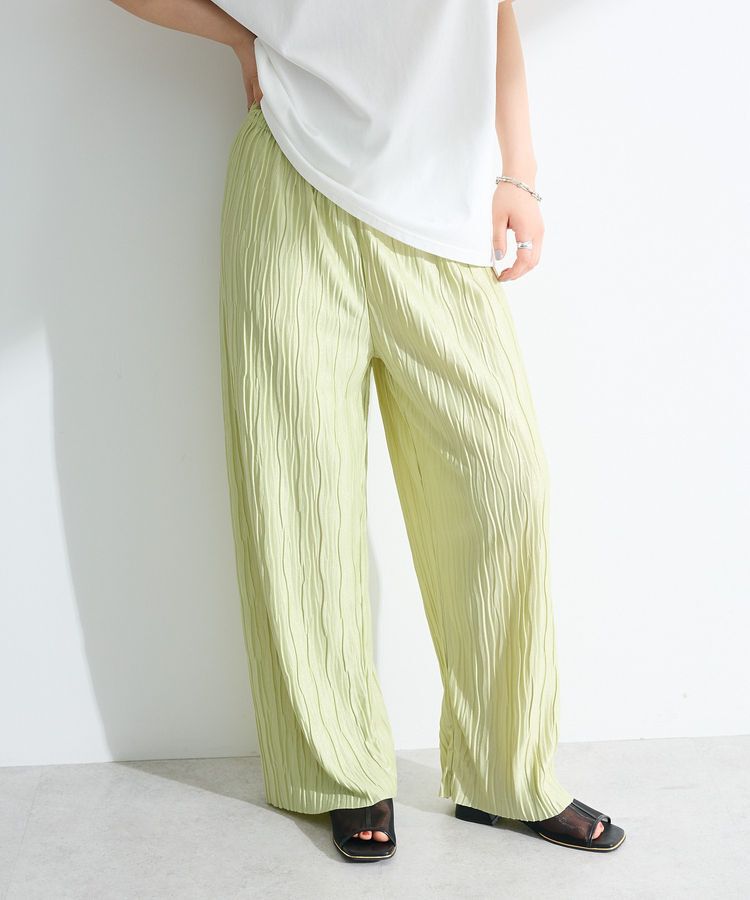 Green Parks「セルフカットウェーブプリーツパンツ」|その他|Light yellow