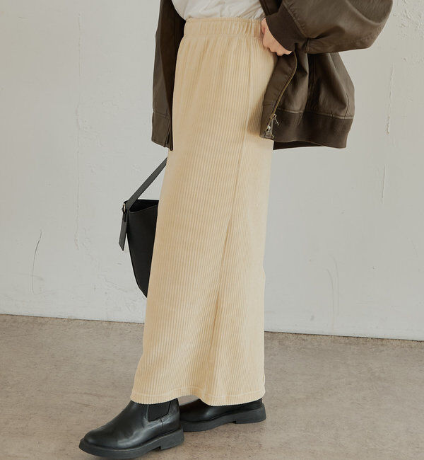  「【低身長・高身長対応】ストレッチコールスカート」|スカート|