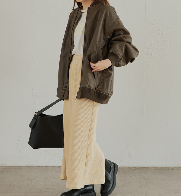  「【低身長・高身長対応】ストレッチコールスカート」|スカート|