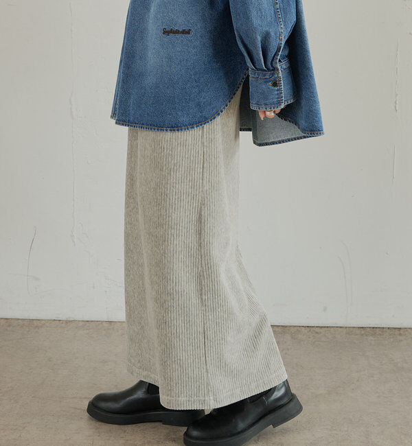  「【低身長・高身長対応】ストレッチコールスカート」|スカート|