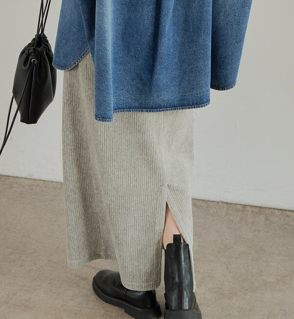  「【低身長・高身長対応】ストレッチコールスカート」|スカート|