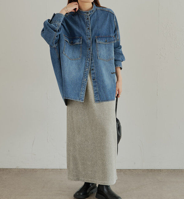  「【低身長・高身長対応】ストレッチコールスカート」|スカート|