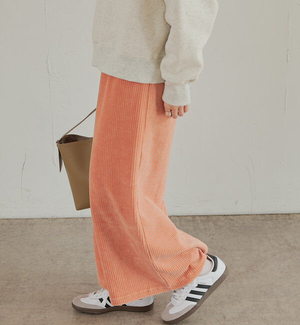  「【低身長・高身長対応】ストレッチコールスカート」|スカート|