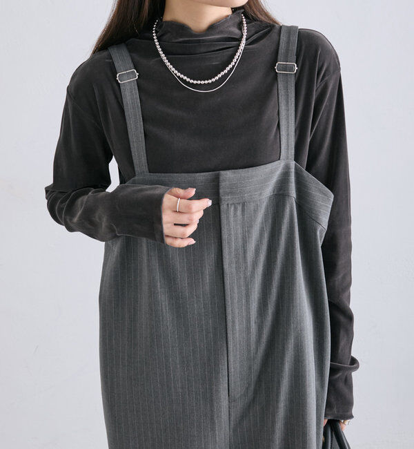  「ナイロンチュールベロアハイネックトップス」|プルオーバー|