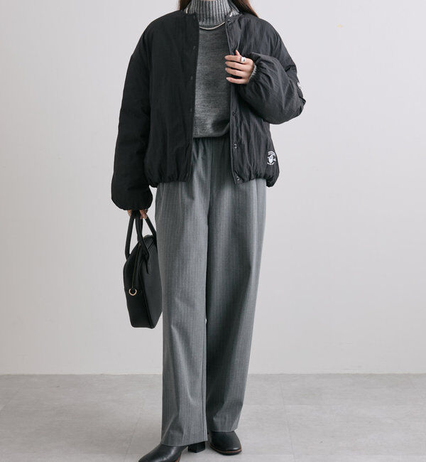  「【リバーシブル】リサイクルダウンノーカラージャケット」|ダウン|