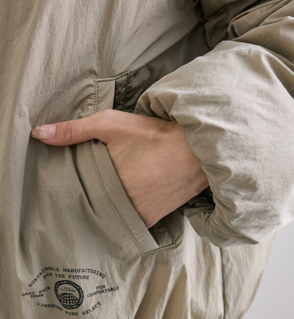  「【リバーシブル】リサイクルダウンノーカラージャケット」|ダウン|