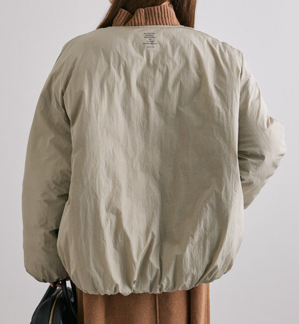  「【リバーシブル】リサイクルダウンノーカラージャケット」|ダウン|