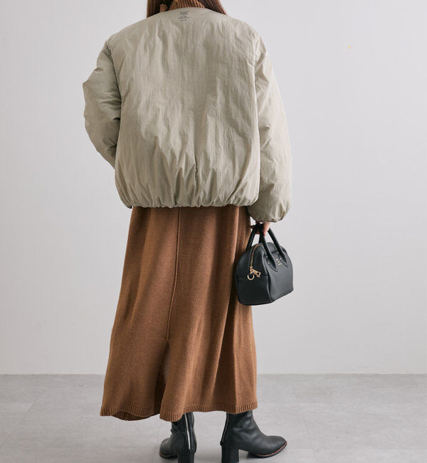  「【リバーシブル】リサイクルダウンノーカラージャケット」|ダウン|