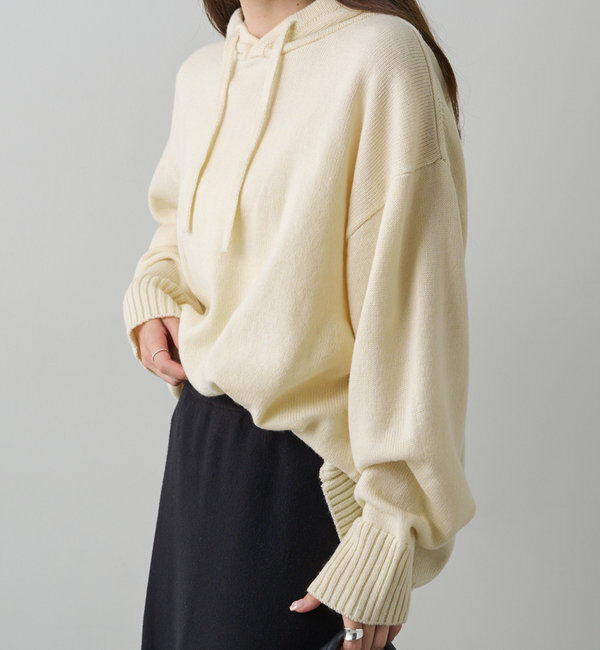  「【手洗いOK】ハンドウォッシャブルニットパーカー」|ニット・セーター|