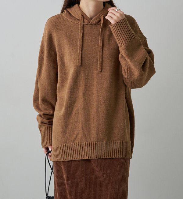  「【手洗いOK】ハンドウォッシャブルニットパーカー」|ニット・セーター|