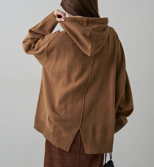  「【手洗いOK】ハンドウォッシャブルニットパーカー」|ニット・セーター|