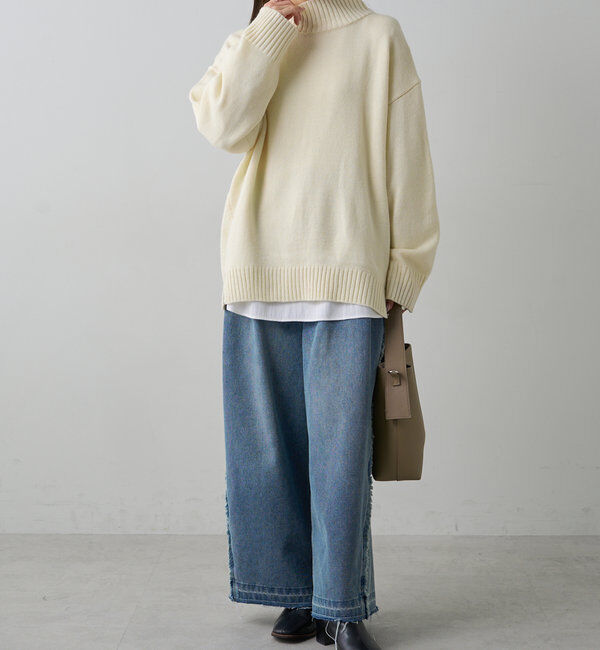  「【手洗いOK】ハンドウォッシャブルハイネックニット」|ニット・セーター|