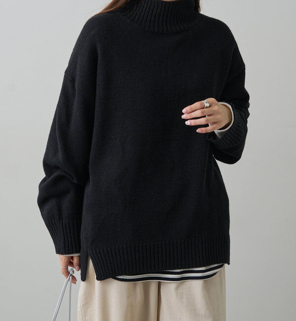  「【手洗いOK】ハンドウォッシャブルハイネックニット」|ニット・セーター|