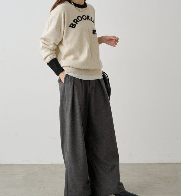  「インターシャロゴニットプルオーバー」|ニット・セーター|