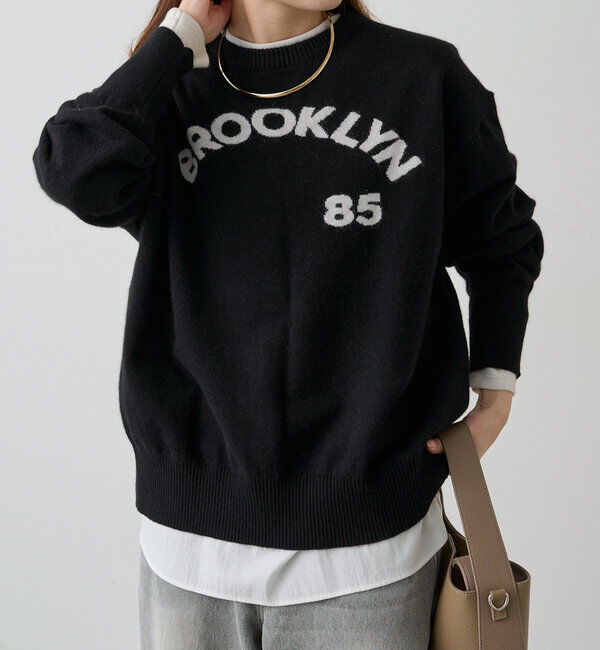  「インターシャロゴニットプルオーバー」|ニット・セーター|