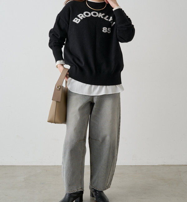  「インターシャロゴニットプルオーバー」|ニット・セーター|