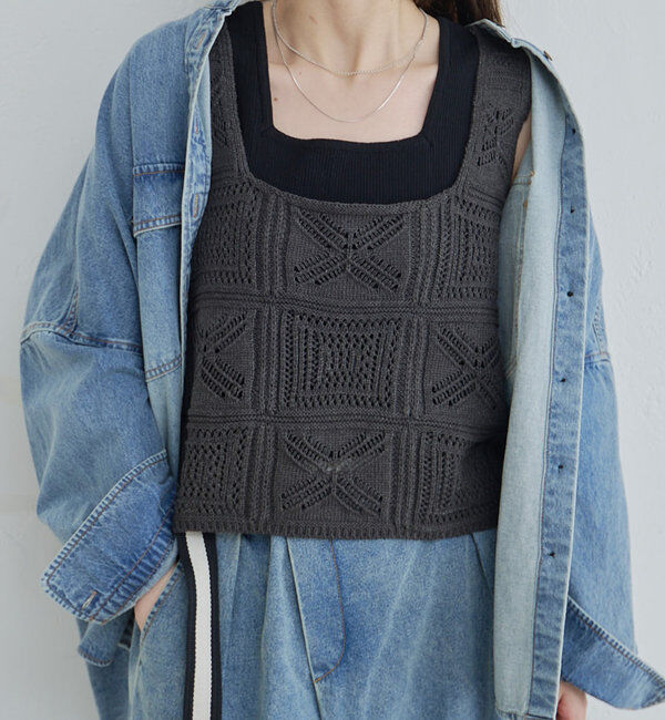  「すかし編みニットビスチェ」|ニット・セーター|