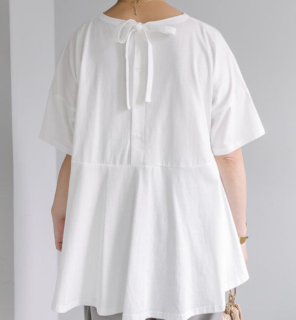  「《リバイバル》【WEB限定/Du noir】バッグリボンペプラムTシャツ」|Tシャツ・カットソー|