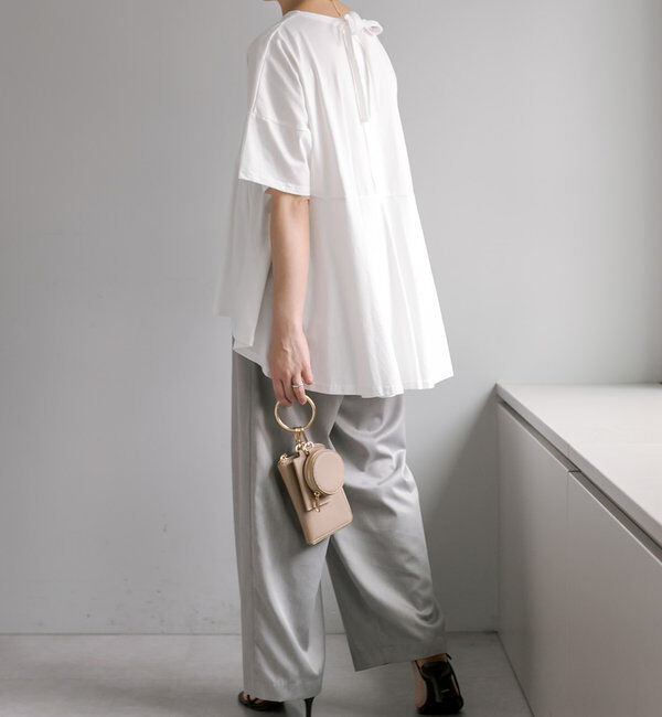  「《リバイバル》【WEB限定/Du noir】バッグリボンペプラムTシャツ」|Tシャツ・カットソー|