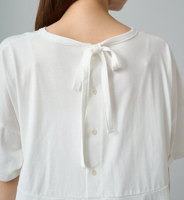  「《リバイバル》【WEB限定/Du noir】バッグリボンペプラムTシャツ」|Tシャツ・カットソー|