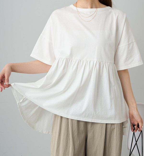  「《リバイバル》【WEB限定/Du noir】バッグリボンペプラムTシャツ」|Tシャツ・カットソー|