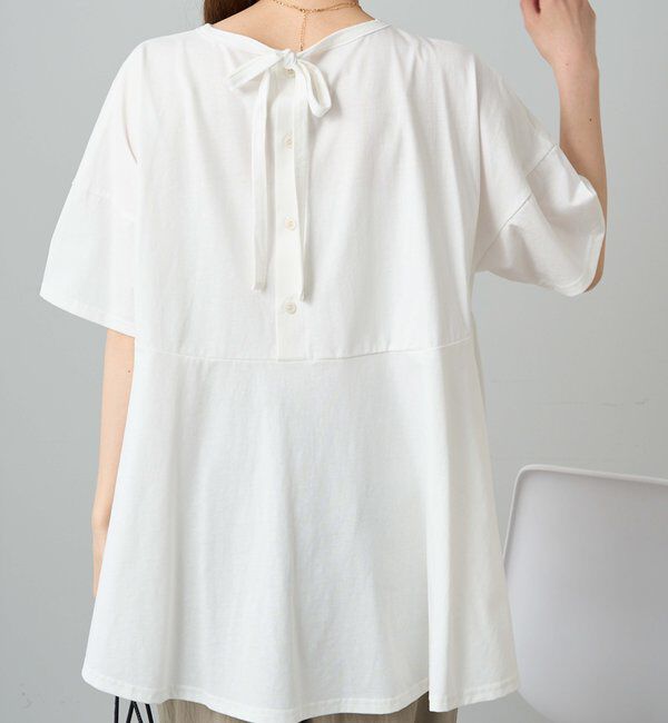  「《リバイバル》【WEB限定/Du noir】バッグリボンペプラムTシャツ」|Tシャツ・カットソー|