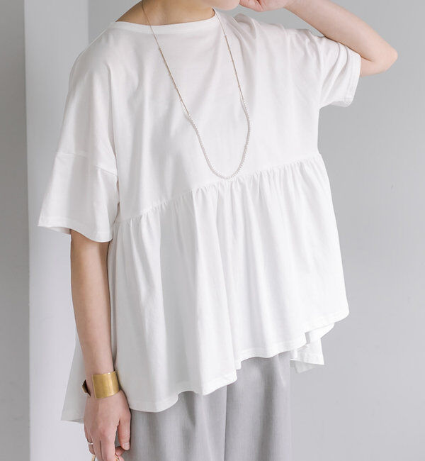  「《リバイバル》【WEB限定/Du noir】バッグリボンペプラムTシャツ」|Tシャツ・カットソー|