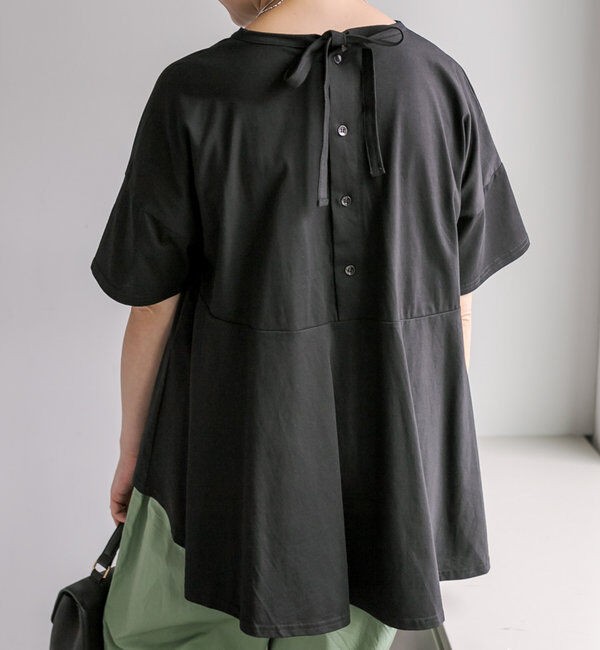  「《リバイバル》【WEB限定/Du noir】バッグリボンペプラムTシャツ」|Tシャツ・カットソー|