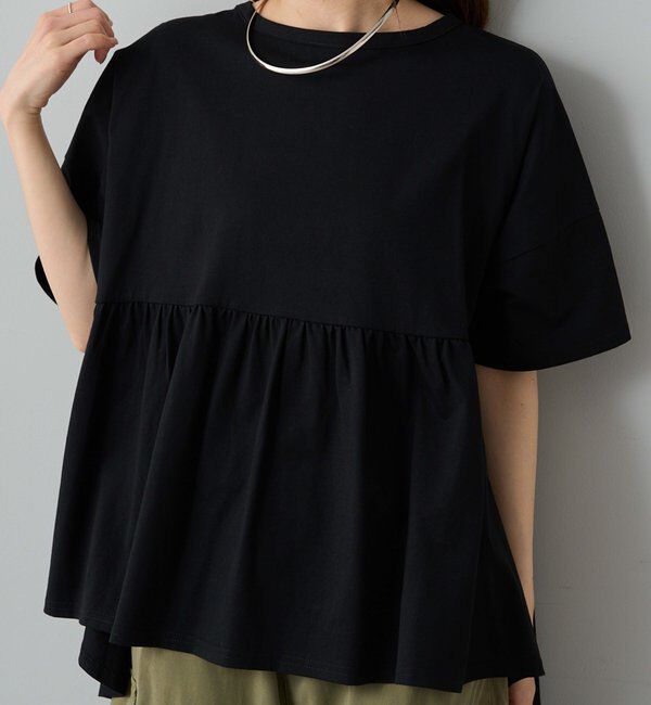  「《リバイバル》【WEB限定/Du noir】バッグリボンペプラムTシャツ」|Tシャツ・カットソー|