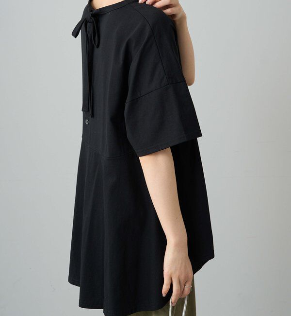  「《リバイバル》【WEB限定/Du noir】バッグリボンペプラムTシャツ」|Tシャツ・カットソー|