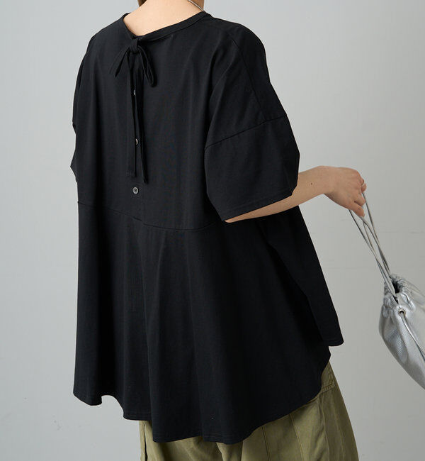  「《リバイバル》【WEB限定/Du noir】バッグリボンペプラムTシャツ」|Tシャツ・カットソー|