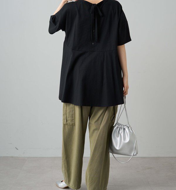  「《リバイバル》【WEB限定/Du noir】バッグリボンペプラムTシャツ」|Tシャツ・カットソー|