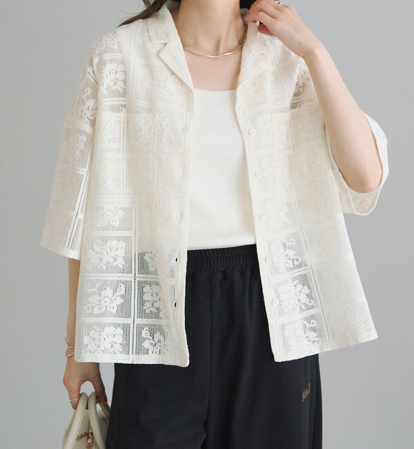  「クロシェット風レースブラウス」|シャツ・ブラウス|