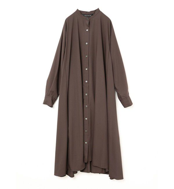 mizuiro ind「mizuiro ind T/Rスタンドカラーフレアワンピース」|ワンピース|ブラウン