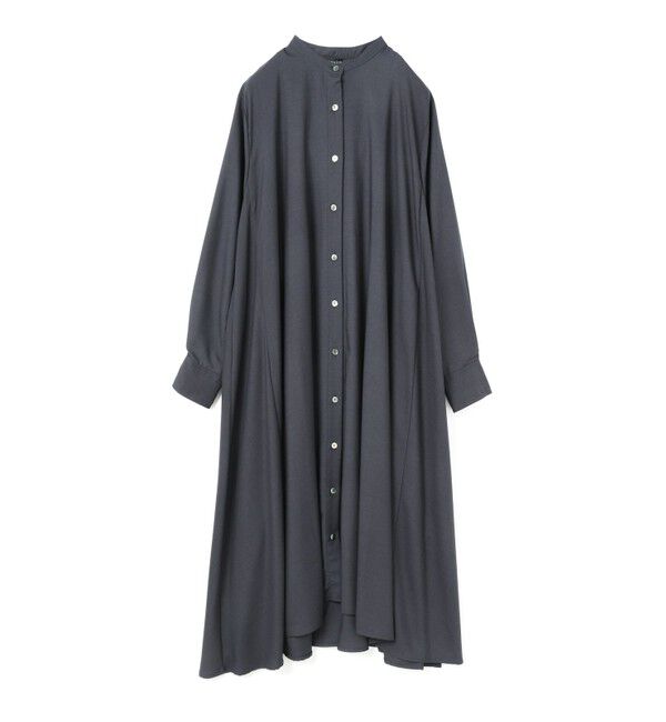 mizuiro ind「mizuiro ind T/Rスタンドカラーフレアワンピース」|ワンピース|ダークグレー
