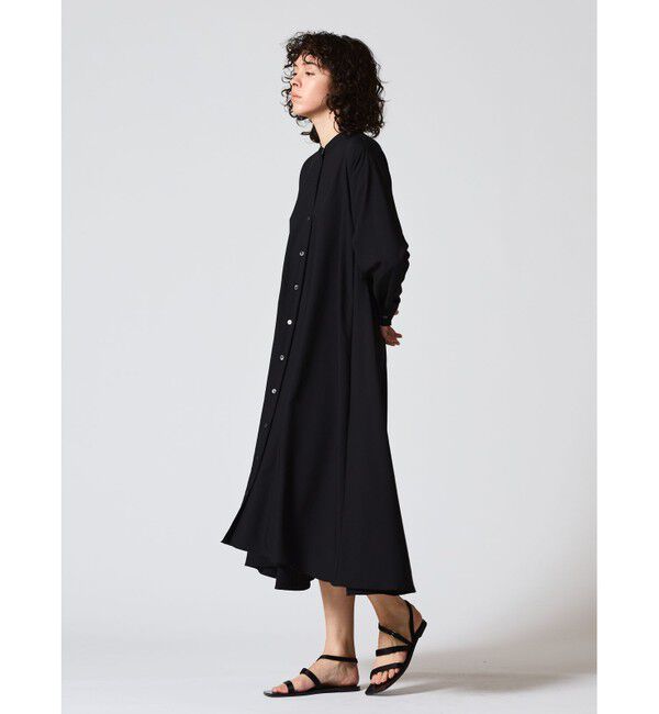 mizuiro ind「mizuiro ind T/Rスタンドカラーフレアワンピース」|ワンピース|