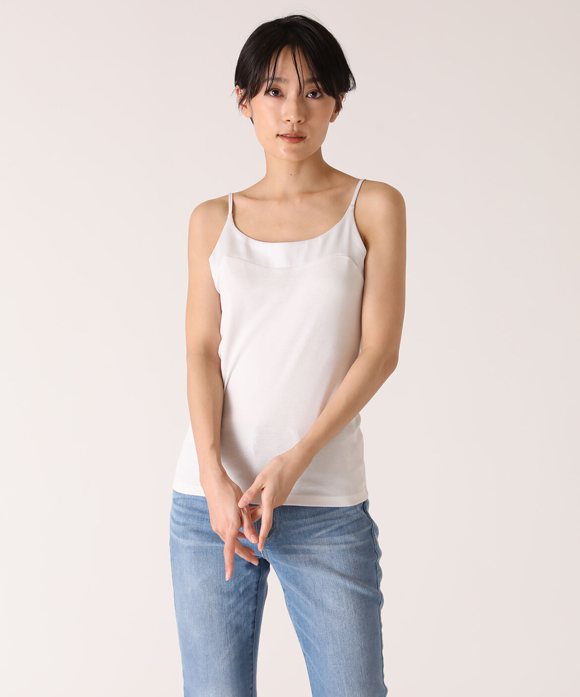 DAY by DAY it&rsquo;s international「サテン切り替えキャミソール《スビン綿MIXフライス》」|キャミソール|グレー1