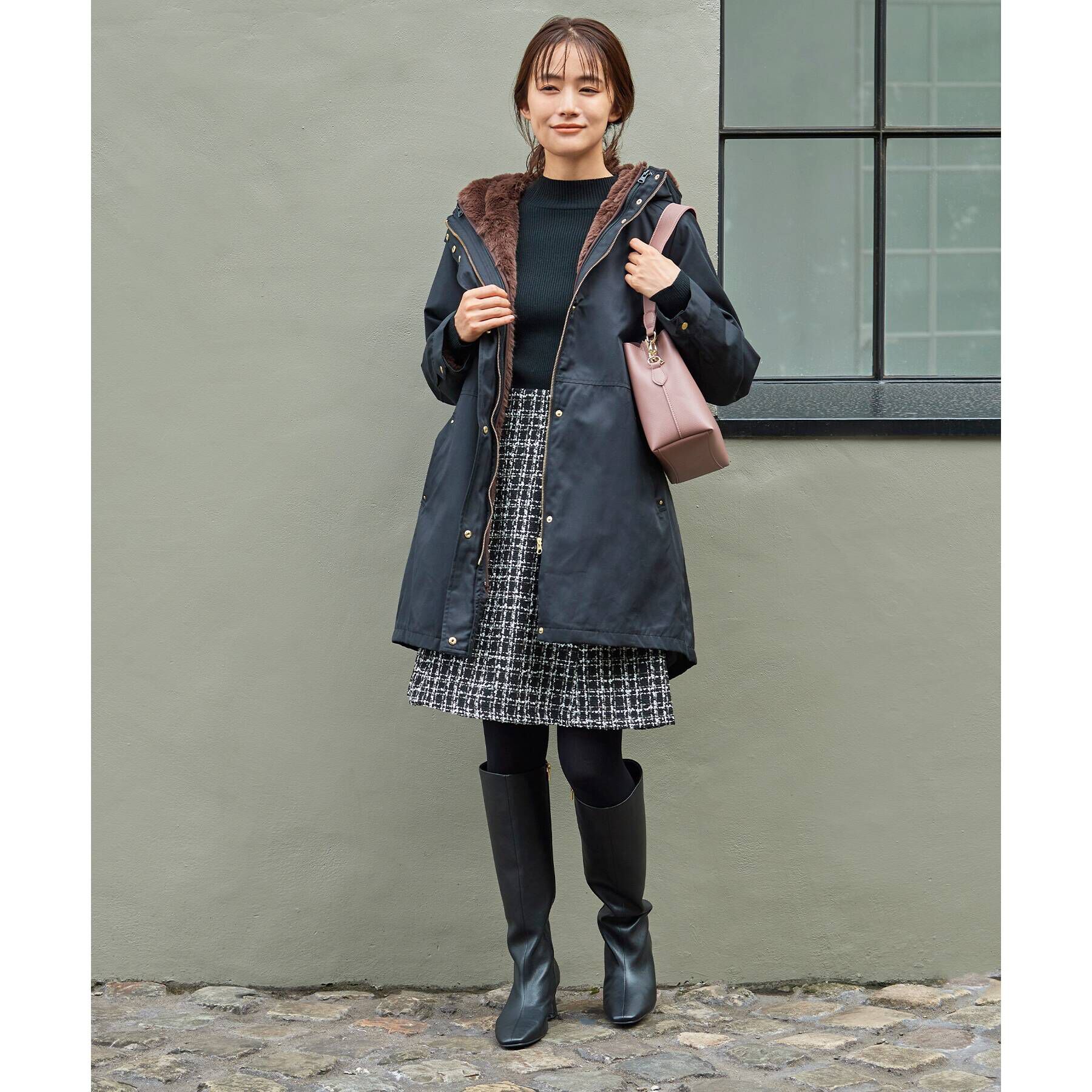 grove「◆【裏フリースで柔らかい筒】人間工学 ウォームソフトロングブーツ」|ショートブーツ|