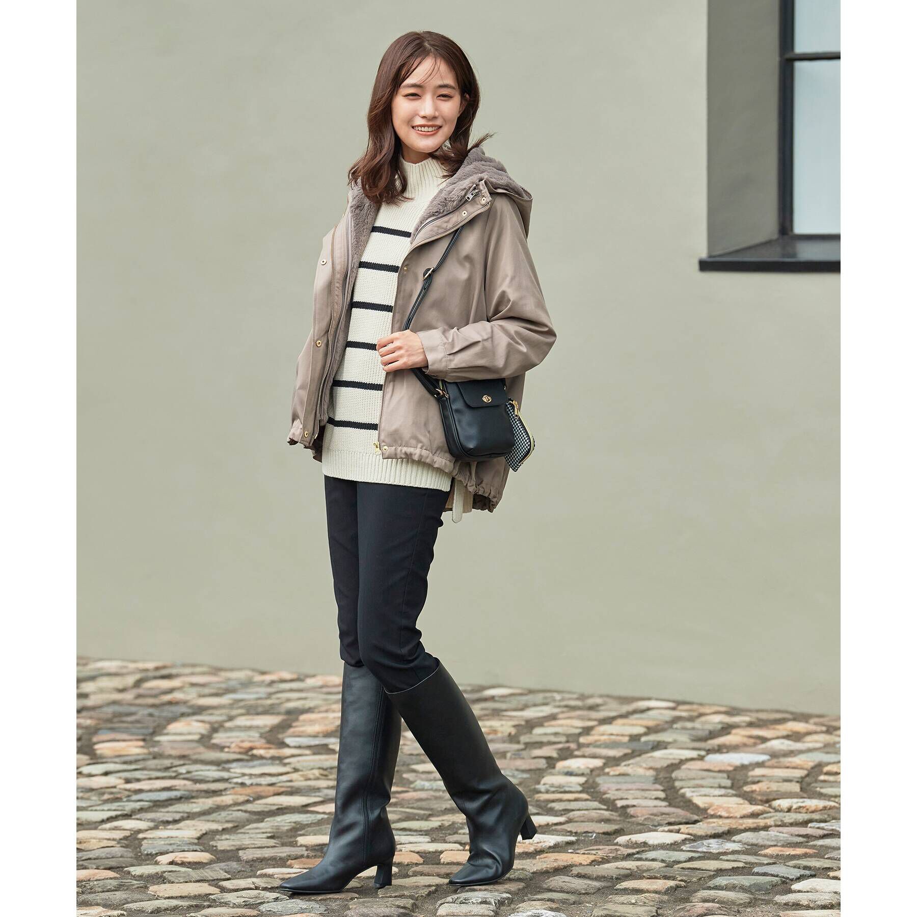 grove「◆【裏フリースで柔らかい筒】人間工学 ウォームソフトロングブーツ」|ショートブーツ|