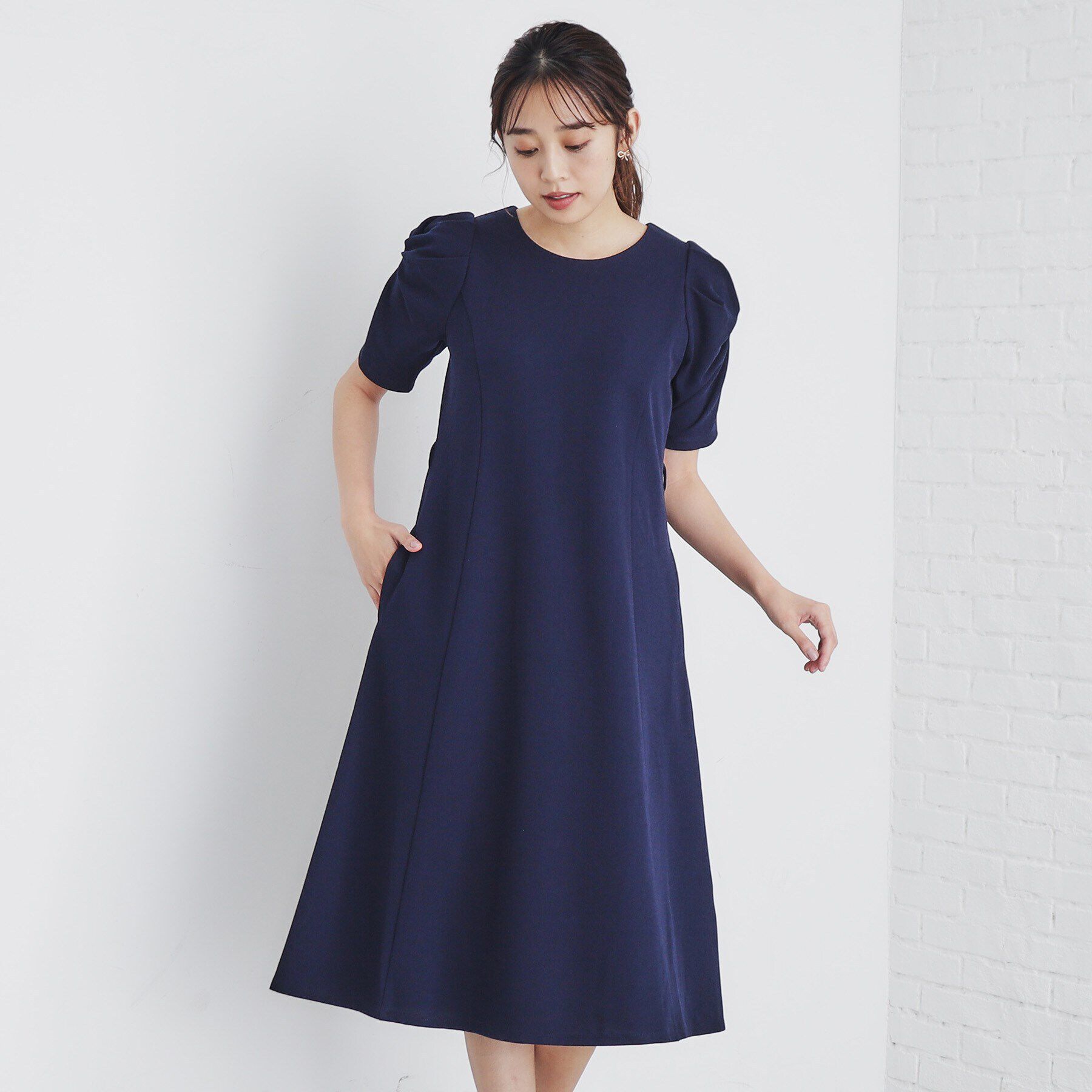 index「ツイストスリーブワンピース【洗濯機洗い可】」|ワンピース|