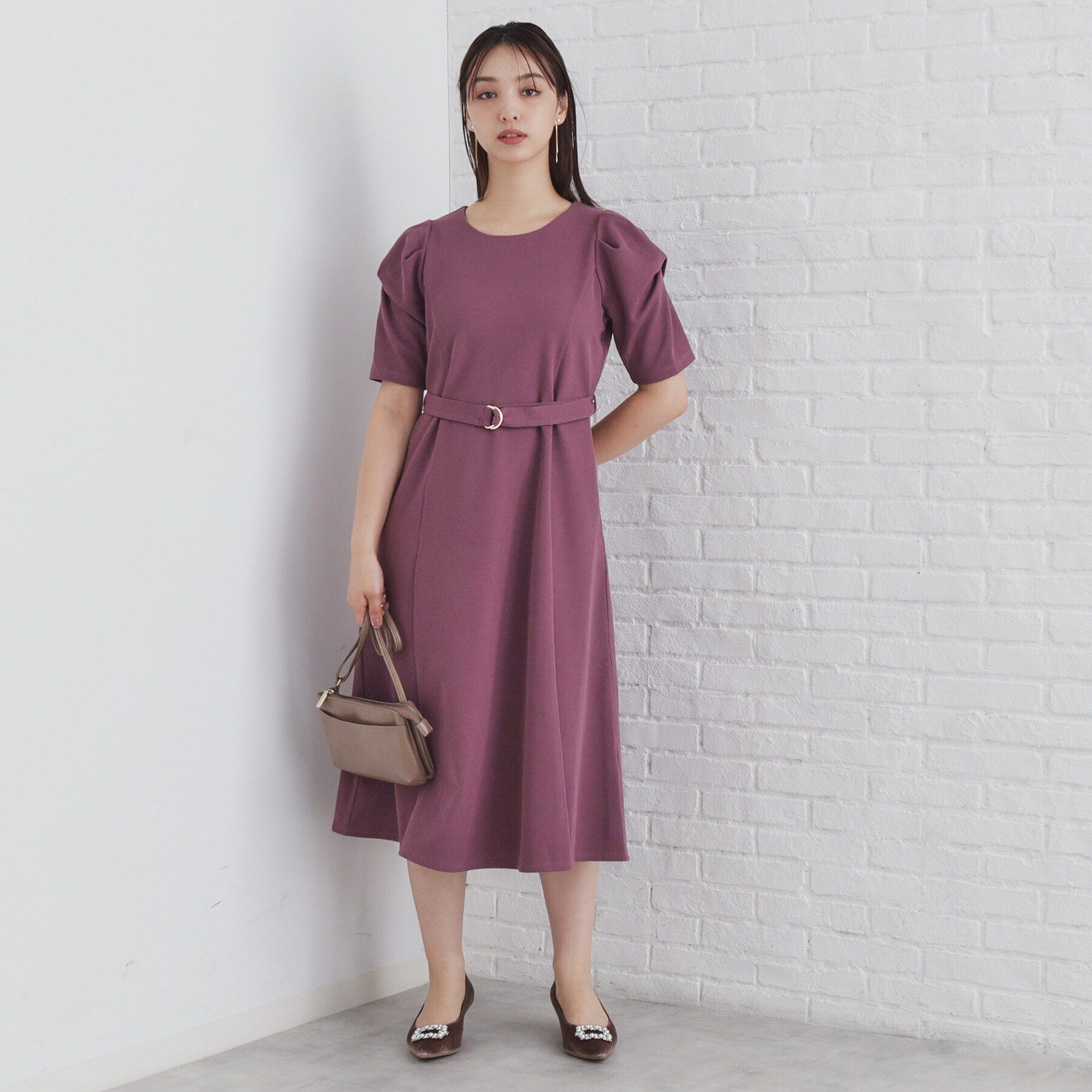 index「ツイストスリーブワンピース【洗濯機洗い可】」|ワンピース|