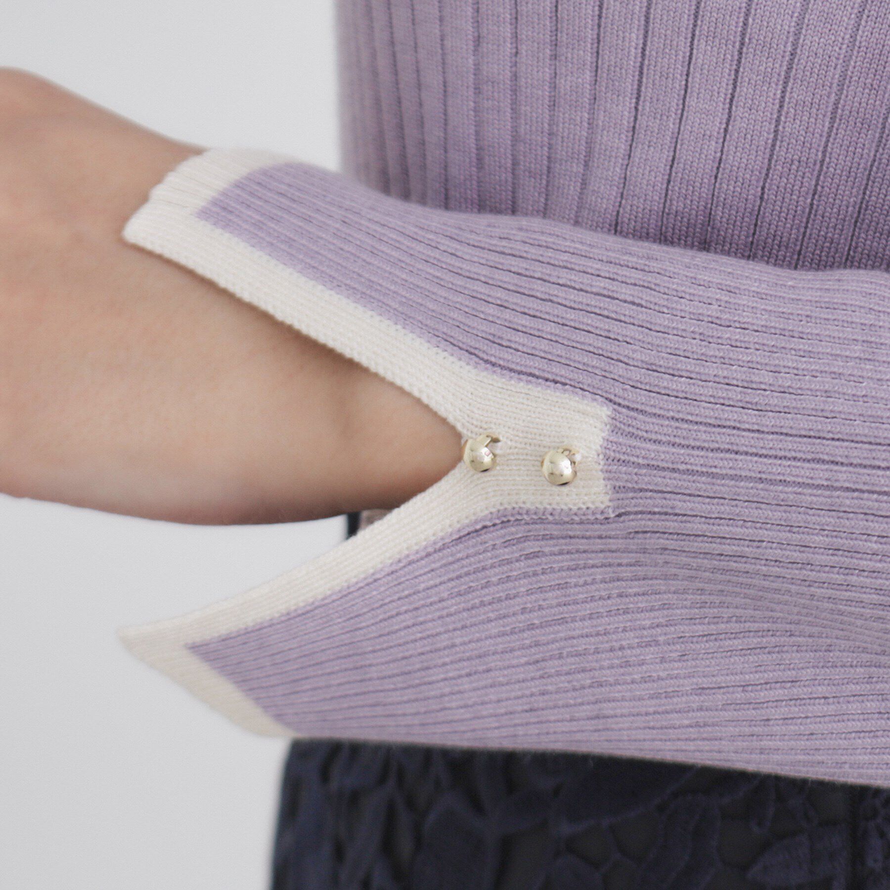 index「スリットスリーブバイカラーリブニット【洗濯機洗い可】」|ニット・セーター|