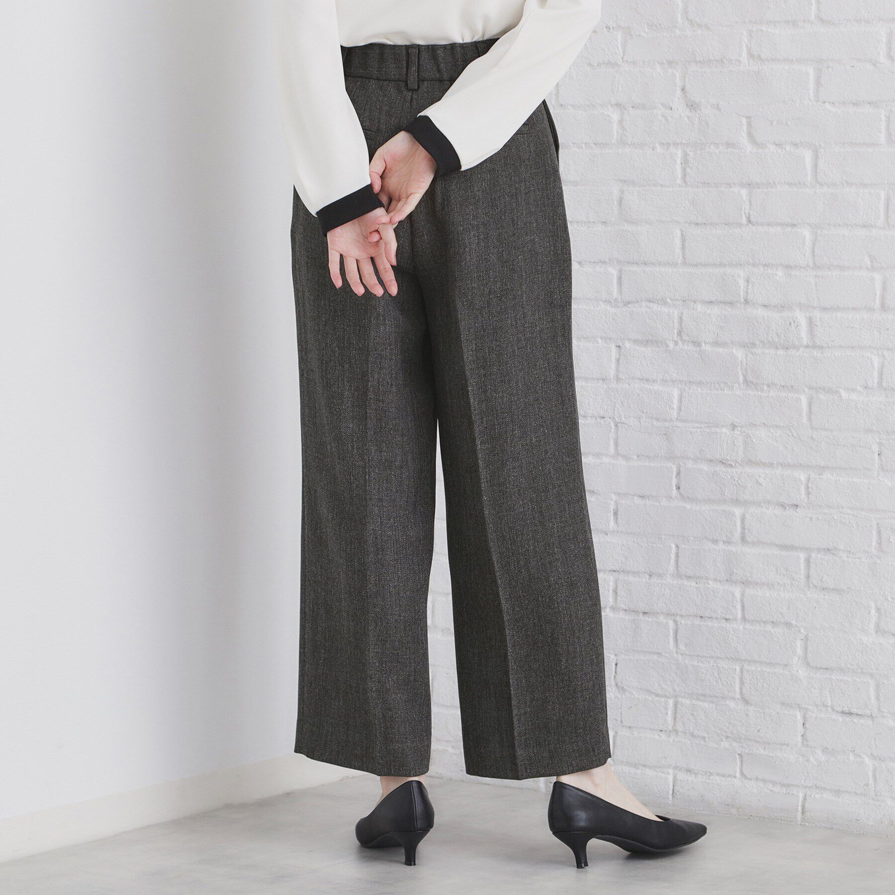 index「《美人百花掲載》ヴィンテージツイードタックワイドパンツ【洗濯機洗い可/防シワ】」|その他|