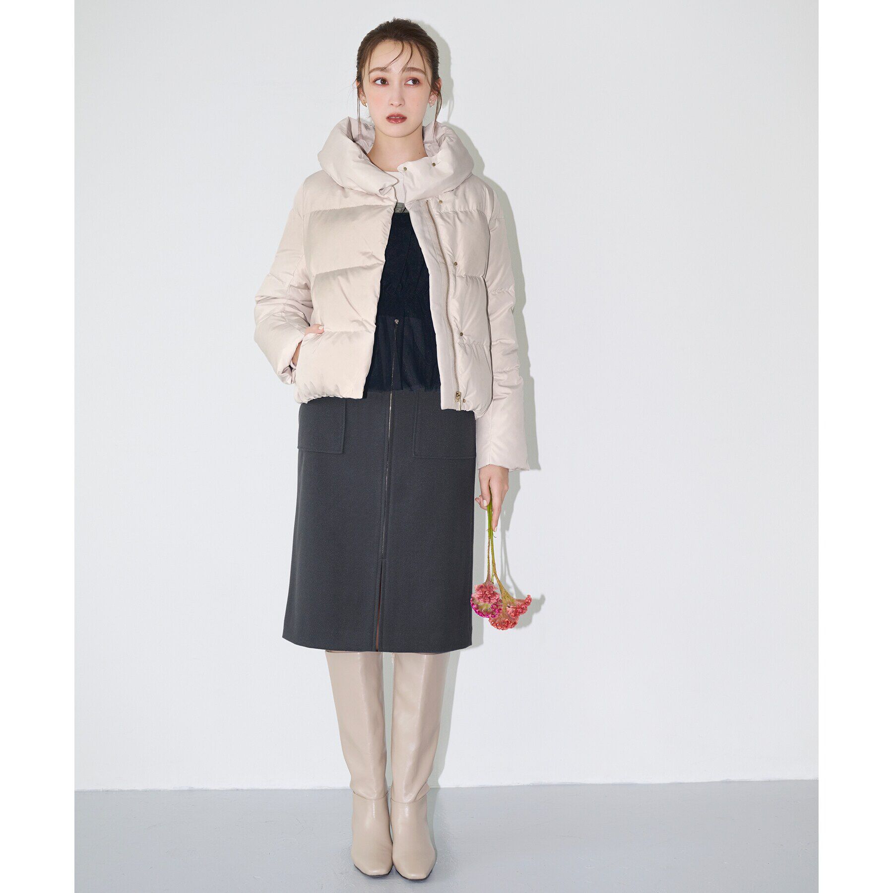 index「《美人百花掲載》河田ダウン ショートコート【洗濯機洗い可/撥水/静電気防止裏地】」|ダウン|